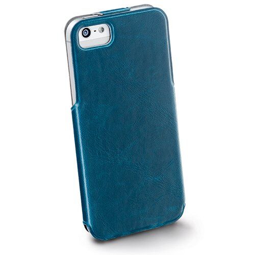 Cellular Line iPhone SE/5S/5 ile Uyumlu Flap Flat Kapaklı Kılıf Mavi FLAPSLIMIPHONE5B (Out)