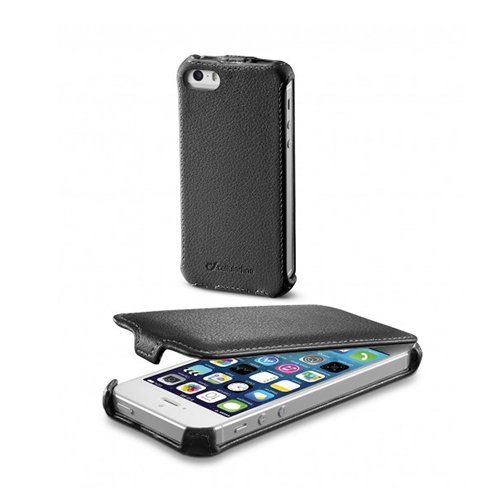 Cellular Line iPhone SE/5S/5 ile Uyumlu Flap Mıknatıssız Kılıf Siyah FLAPIPHONE5BK (Out)