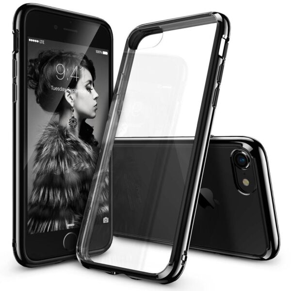 Ringke Fusion iPhone 7/8 ile Uyumlu KIlıf Ink Black TPU Bumper Extra Darbe Emici