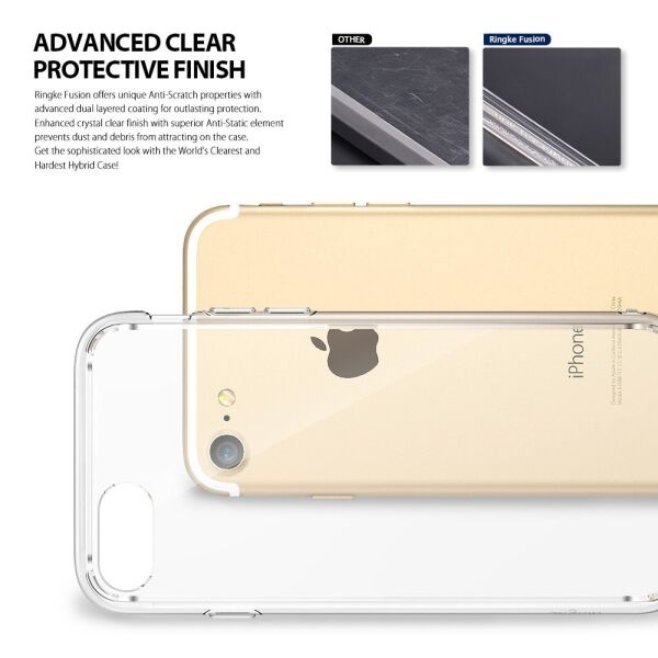 Ringke Fusion iPhone 7/8 ile Uyumlu KIlıf Ink Black TPU Bumper Extra Darbe Emici