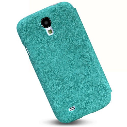 Nillkin i9500 Galaxy S4 ile Uyumlu Nillkin Ağaç Dokulu Kapaklı Kılıf Yeşil