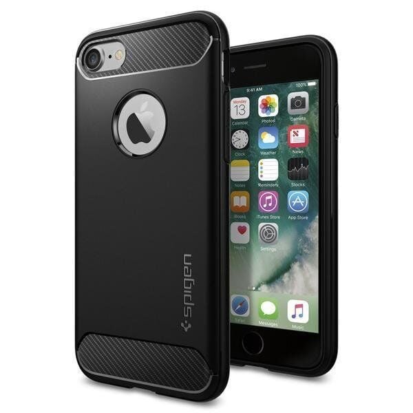 Spigen iPhone 7/8 ile Uyumlu Kılıf Rugged Armor Black