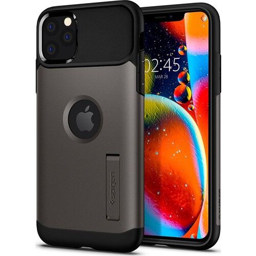 Spigen iPhone 11 Pro ile Uyumlu Kılıf Slim Armor Gunmetal