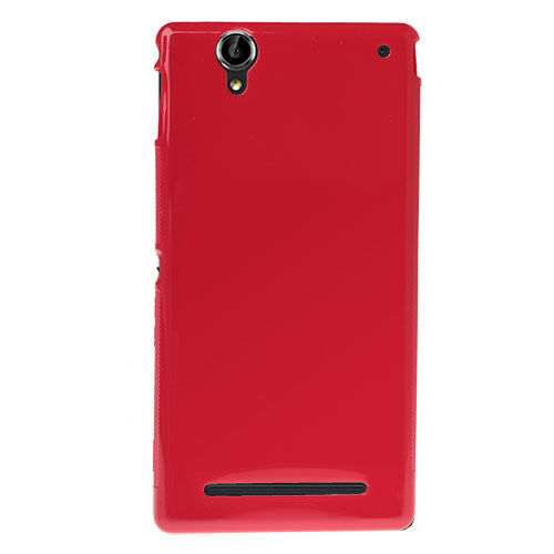 Xperia T2 Ultra ile Uyumlu Silikon Kılıf Kırmızı