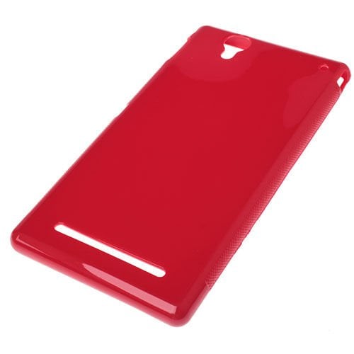 Xperia T2 Ultra ile Uyumlu Silikon Kılıf Kırmızı