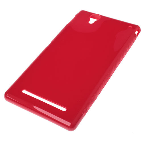 Xperia T2 Ultra ile Uyumlu Silikon Kılıf Kırmızı