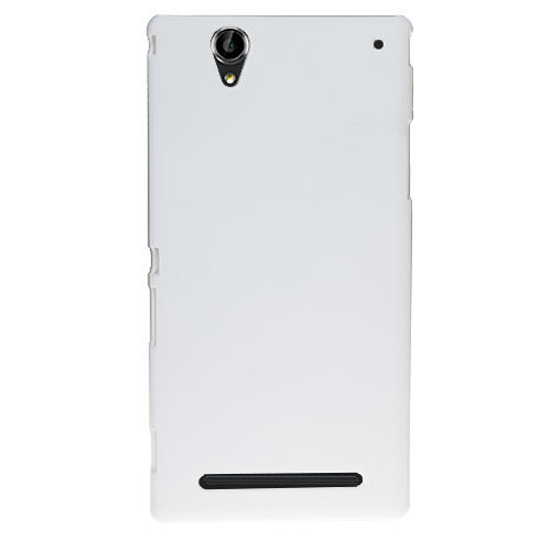 Xperia T2 Ultra ile Uyumlu Sert Kauçuk Kılıf Beyaz