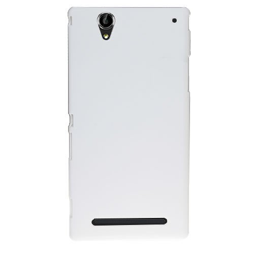 Xperia T2 Ultra ile Uyumlu Sert Kauçuk Kılıf Beyaz