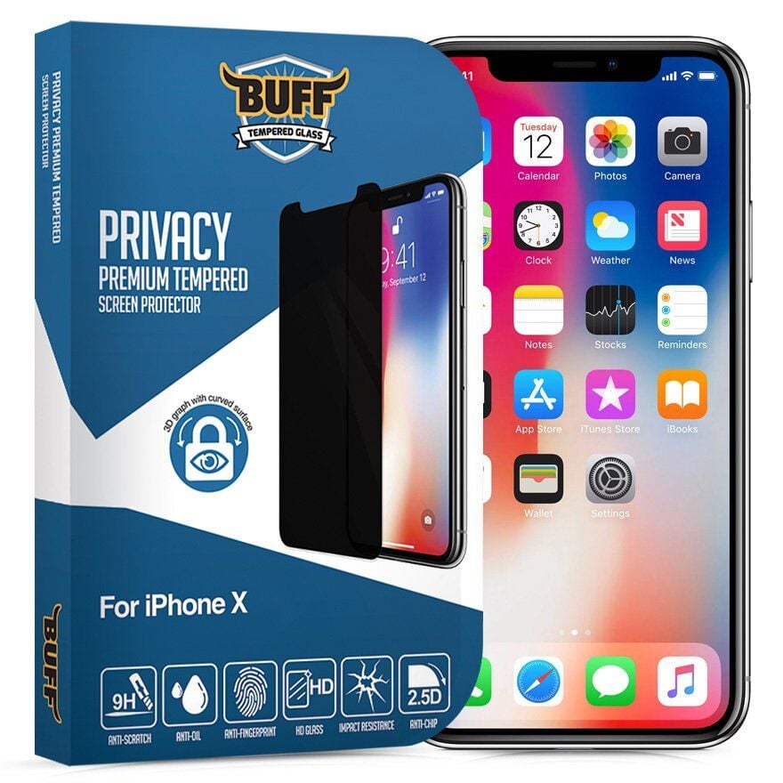 Buff iPhone X ile Uyumlu Privacy Ekran Koruyucu