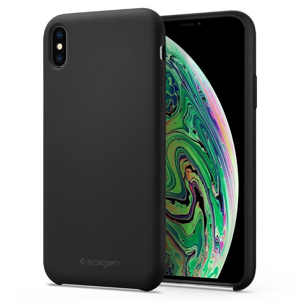 Spigen iPhone XS Max ile Uyumlu Kılıf Silikon Fit Black