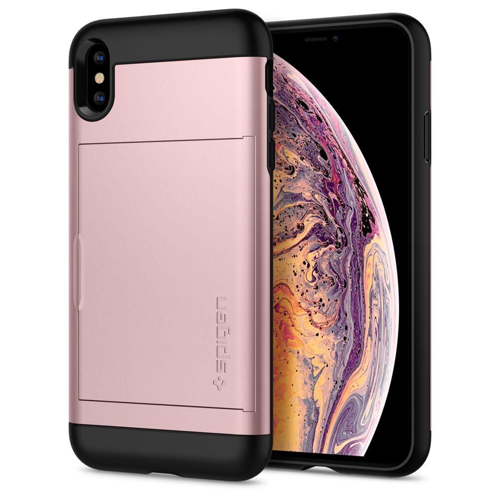 Spigen iPhone XS Max ile Uyumlu Kılıf Slim Armor CS Rose Gold