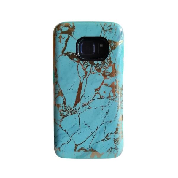 Incıpıo Galaxy S7 ile Uyumlu Desenli Sert Kılıf Mavi