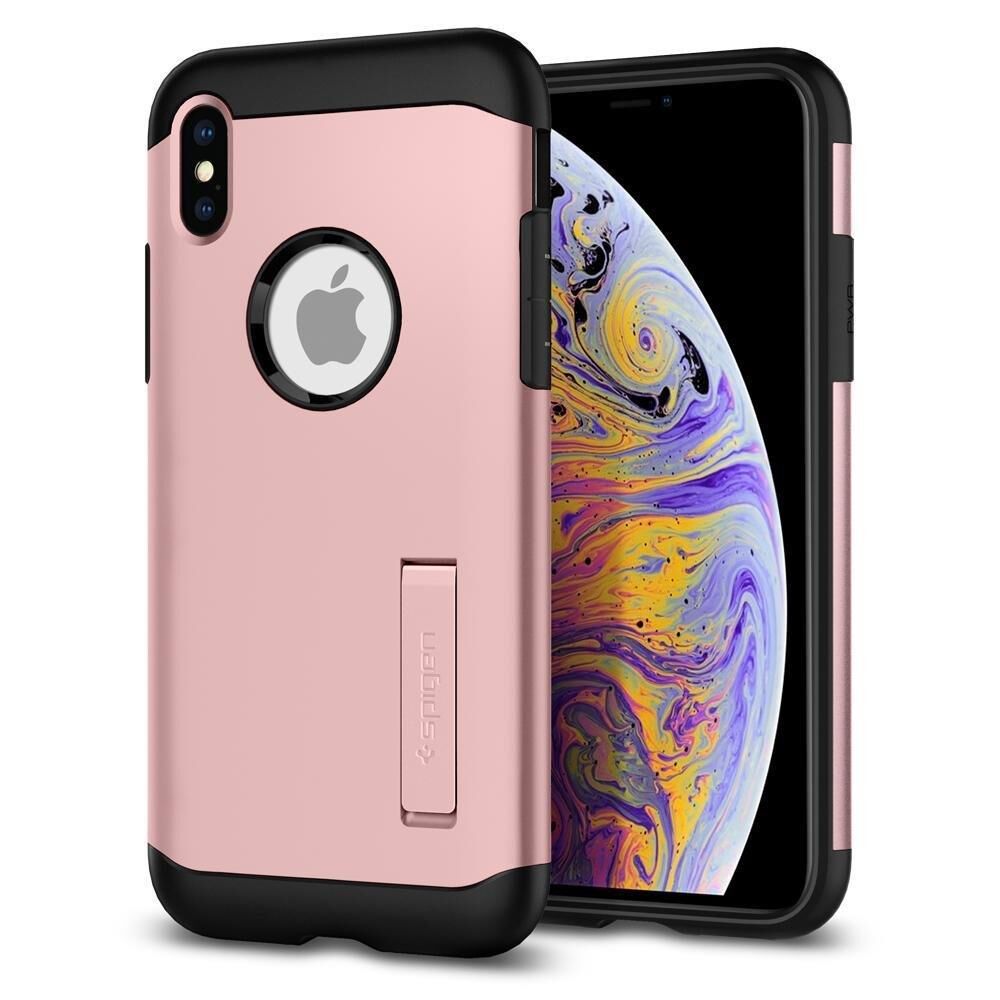 Spigen iPhone XS Max ile Uyumlu Kılıf Slim Armor Rose Gold