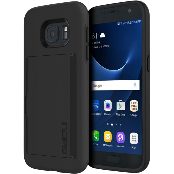 Incıpıo Galaxy S7 ile Uyumlu Kartlık Sert Kılıf Siyah