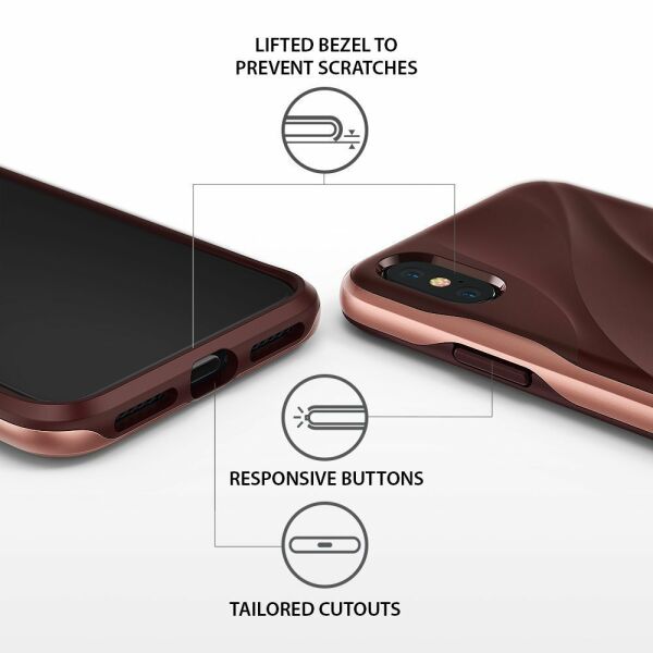 Ringke Wave iPhone X ile Uyumlu KIlıf Rose Blush