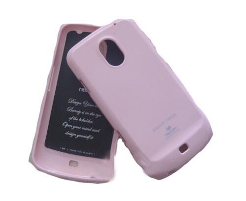 Galaxy Nexus i9250 ile Uyumlu Mercury Parlak Silikon Kılıf Açık Pembe Renk
