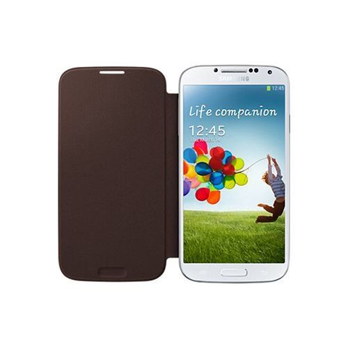 Galaxy S4 ile Uyumlu Flip Cover Kılıf Kahverengi EF-FI950BAEGWW