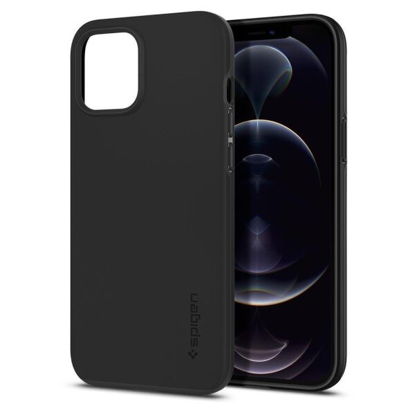 Spigen iPhone 12 Pro Max ile Uyumlu Kılıf Thin Fit Pro Black