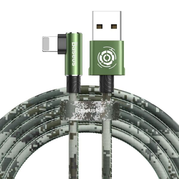 Baseus Camouflage İphone Oyun-Data ve Şarj Kablosu 1.5A 2M Yeşil