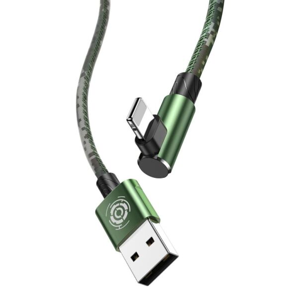 Baseus Camouflage İphone Oyun-Data ve Şarj Kablosu 1.5A 2M Yeşil