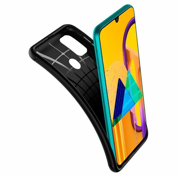 Spigen Galaxy M30s ile Uyumlu Kılıf Rugged Armor Matte Black