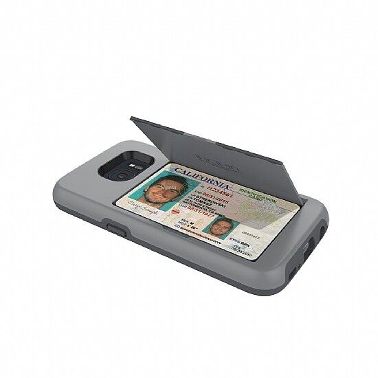 Incıpıo Galaxy S7 ile Uyumlu Kartlık Sert Kılıf Gri