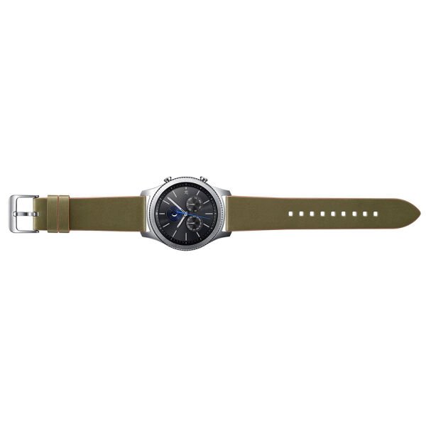 Galaxy Watch 46 mm ve Gear S3 ile Uyumlu Deri Kayış Yeşil