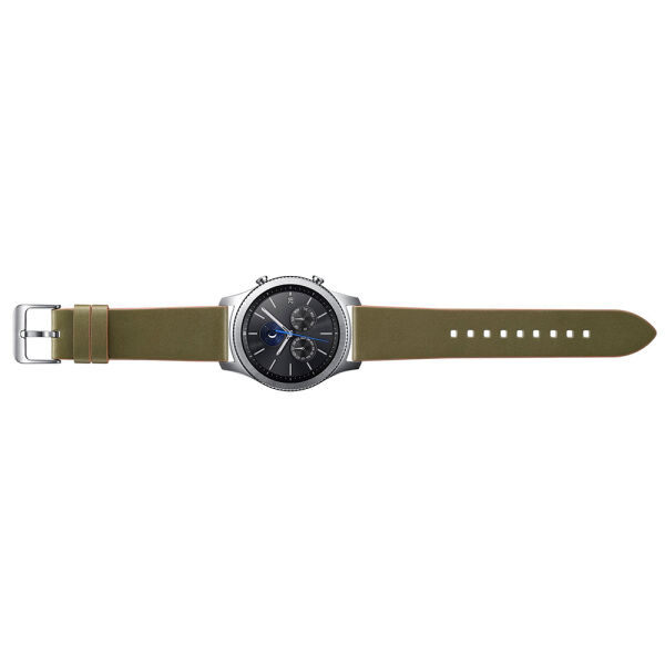 Galaxy Watch 46 mm ve Gear S3 ile Uyumlu Deri Kayış Yeşil