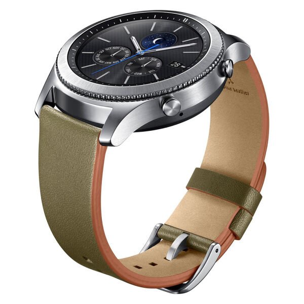 Galaxy Watch 46 mm ve Gear S3 ile Uyumlu Deri Kayış Yeşil