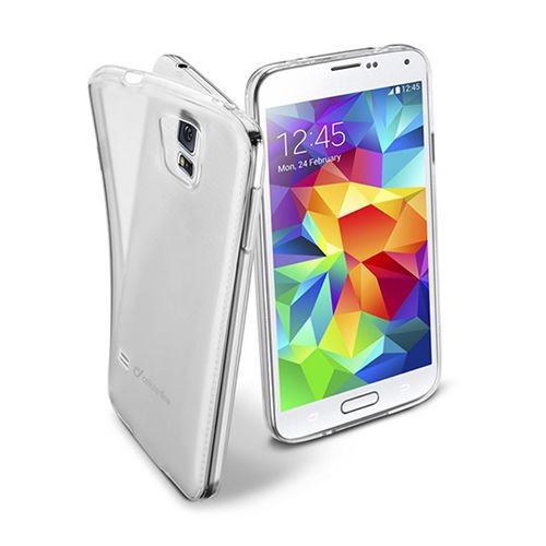 Cellular Line Galaxy S5 ile Uyumlu Fine Parlak Silikon Kılıf Şeffaf