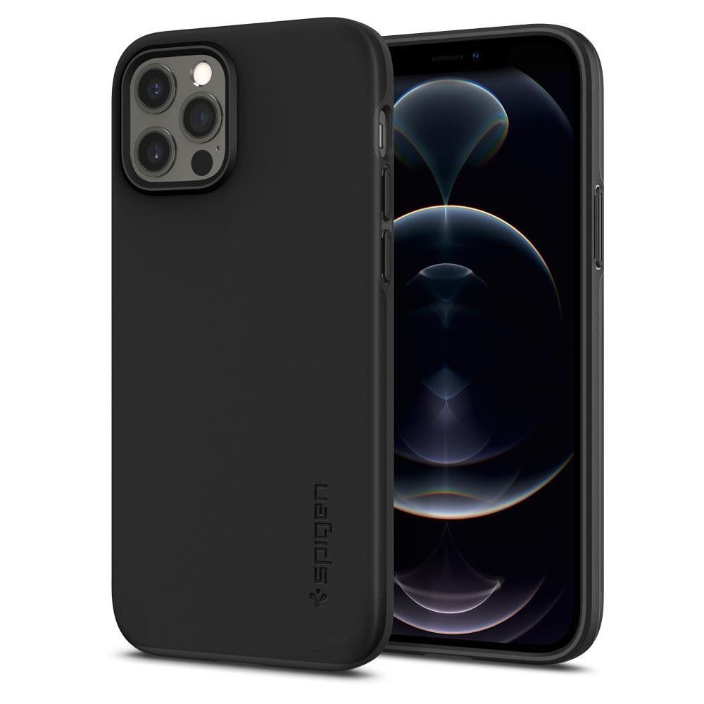 Spigen iPhone 12 / iPhone 12 Pro ile Uyumlu Kılıf Thin Fit Pro Black