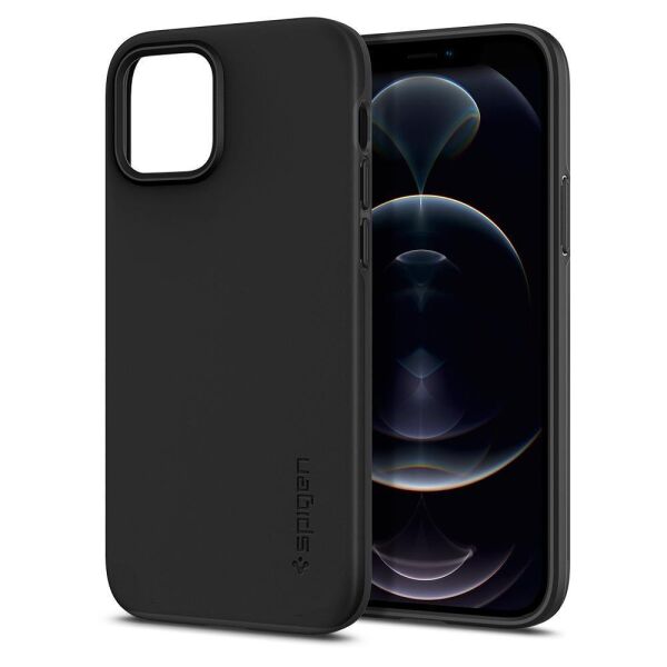 Spigen iPhone 12 / iPhone 12 Pro ile Uyumlu Kılıf Thin Fit Pro Black