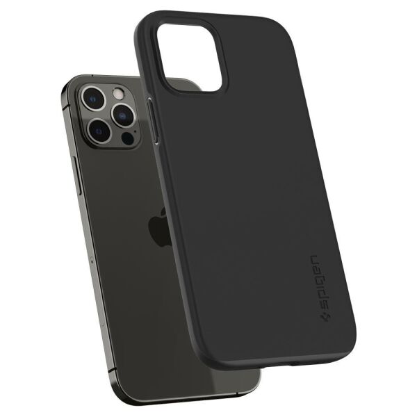 Spigen iPhone 12 / iPhone 12 Pro ile Uyumlu Kılıf Thin Fit Pro Black