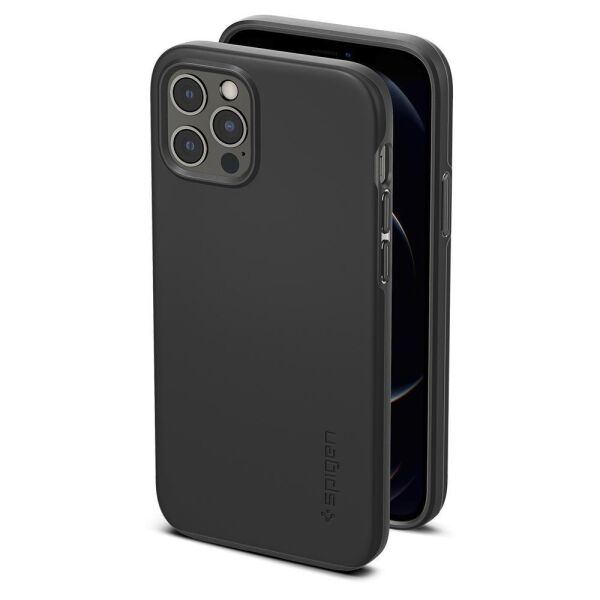 Spigen iPhone 12 / iPhone 12 Pro ile Uyumlu Kılıf Thin Fit Pro Black