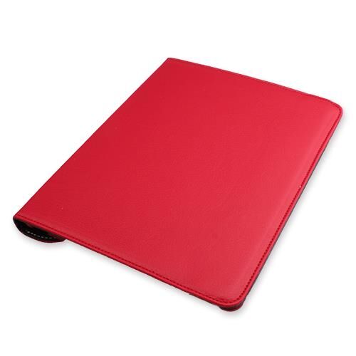 iPad 4 ile Uyumlu 360 Derece Dönebilen Deri Kılıf Kırmızı Renk