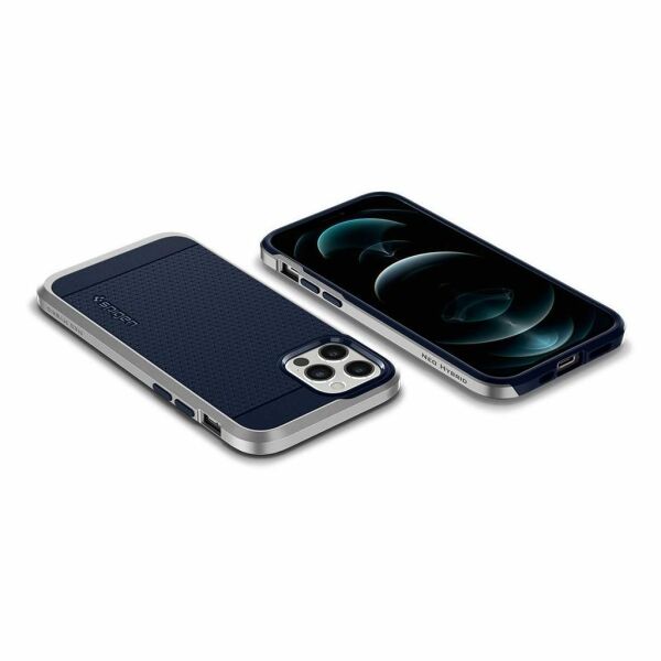 Spigen iPhone 12 Pro / iPhone 12 ile Uyumlu Kılıf Neo Hybrid Satin Silver