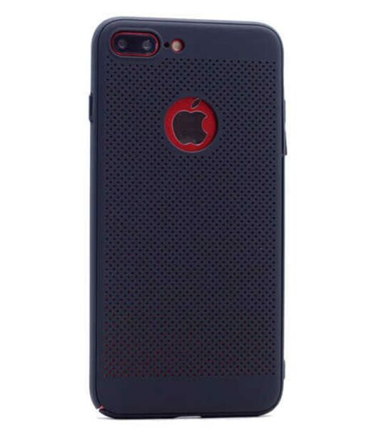 iPhone 7 Plus ile Uyumlu 360 Full Kaplama Delikli Rubber Kılıf Siyah