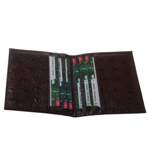 Deri Kartlık Desenli Cüzdan Kahverengi