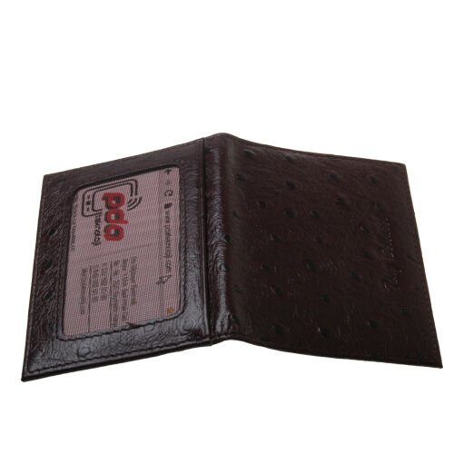 Deri Kartlık Desenli Cüzdan Kahverengi