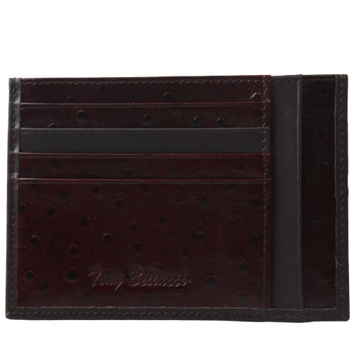 Deri Kartlık Desenli Cüzdan Kahverengi