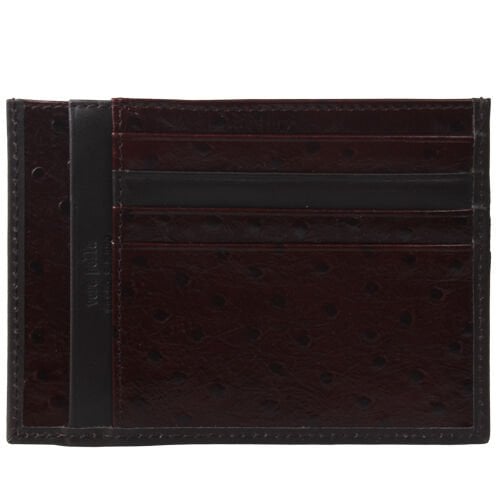 Deri Kartlık Desenli Cüzdan Kahverengi