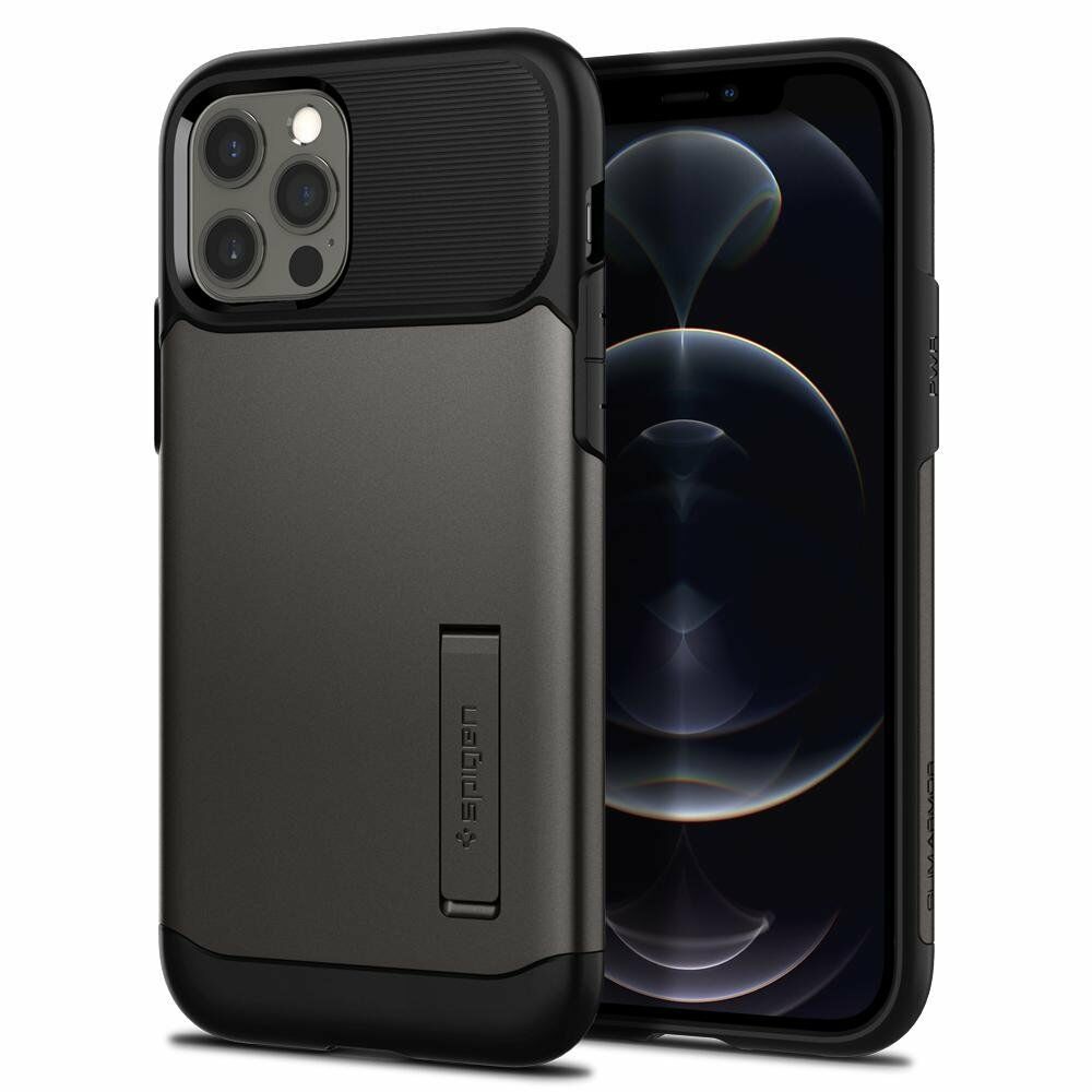 Spigen iPhone 12 / iPhone 12 Pro ile Uyumlu Kılıf Slim Armor Gunmetal