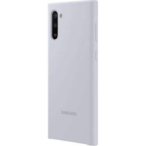 Galaxy Note 10 ile Uyumlu Silikon Kılıf Gümüş EF-PN970TSEGWW