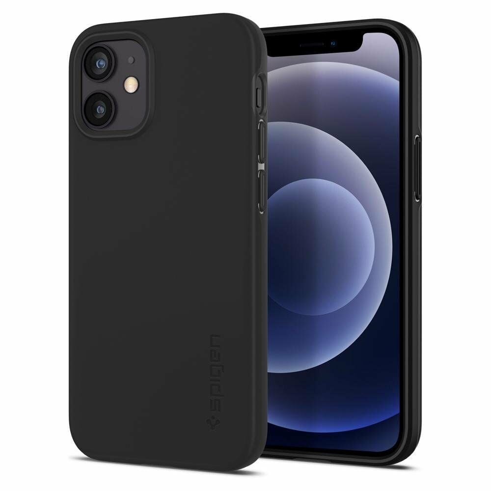 Spigen iPhone 12 Mini ile Uyumlu Kılıf Thin Fit Black