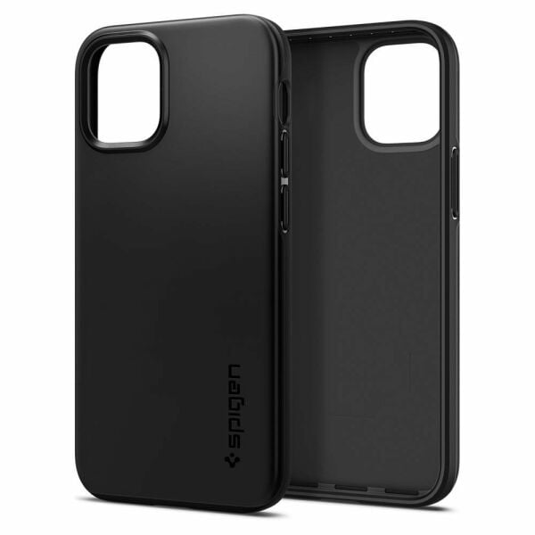 Spigen iPhone 12 Mini ile Uyumlu Kılıf Thin Fit Black