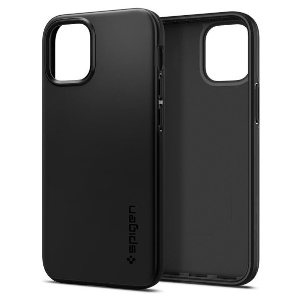 Spigen iPhone 12 Mini ile Uyumlu Kılıf Thin Fit Black