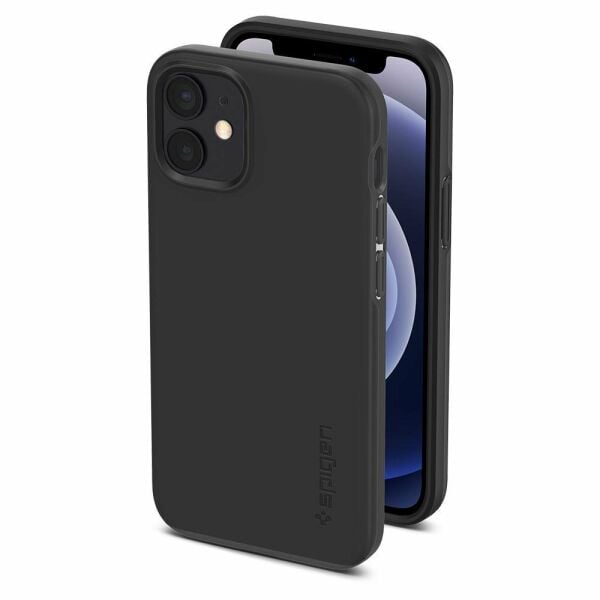 Spigen iPhone 12 Mini ile Uyumlu Kılıf Thin Fit Black