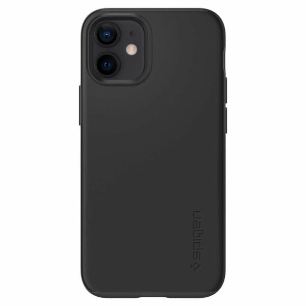 Spigen iPhone 12 Mini ile Uyumlu Kılıf Thin Fit Black