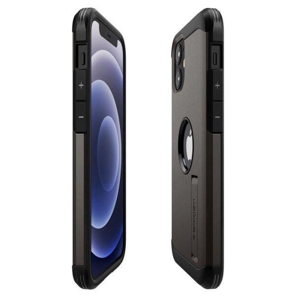 Spigen iPhone 12 Mini ile Uyumlu Kılıf Tough Armor Gunmetal