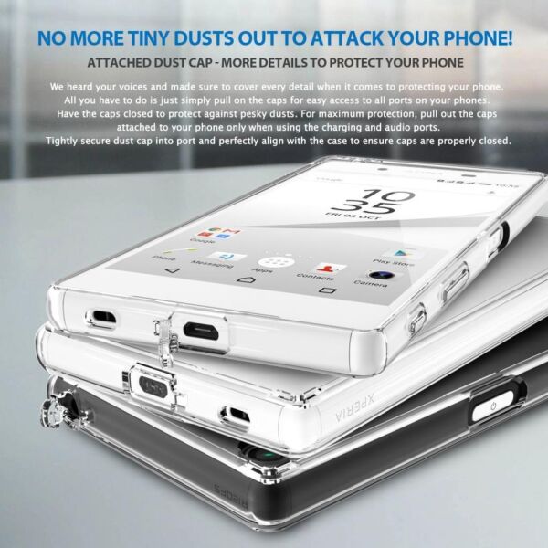 Ringke Fusion Xpreia Z5 ile Uyumlu Kılıf Smoke Black TPU Bumper Extra Darbe Emici